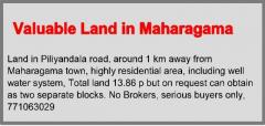 Prime Land sale in Maharagama